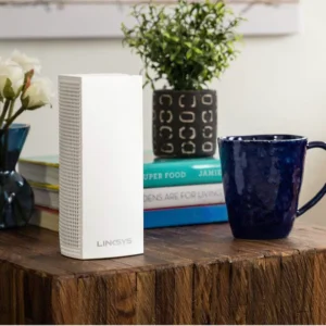 Used once Linksys WHW0302 Velop Tri-Band Whole Home Mesh WiFi System (AC2200 WiFi Router/WiFi Extender for Seamless Coverage